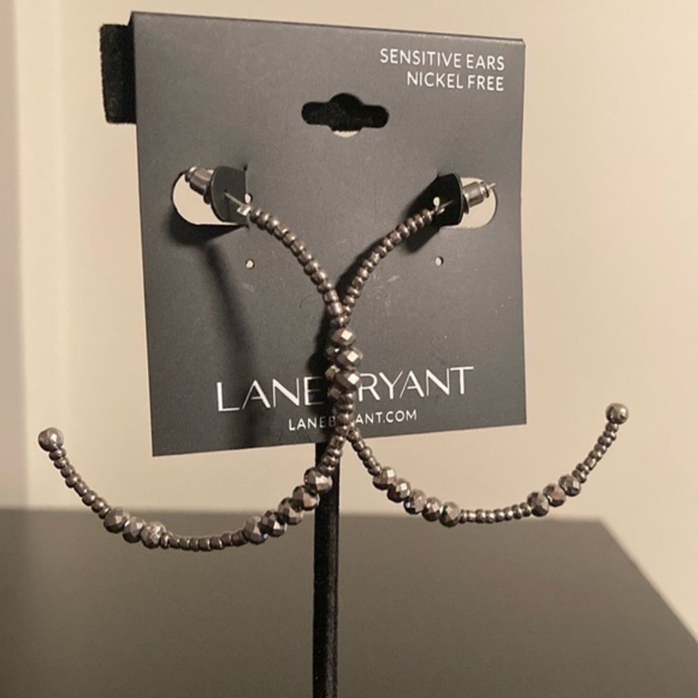 Lane Bryant Silver Zipper Design Earrings